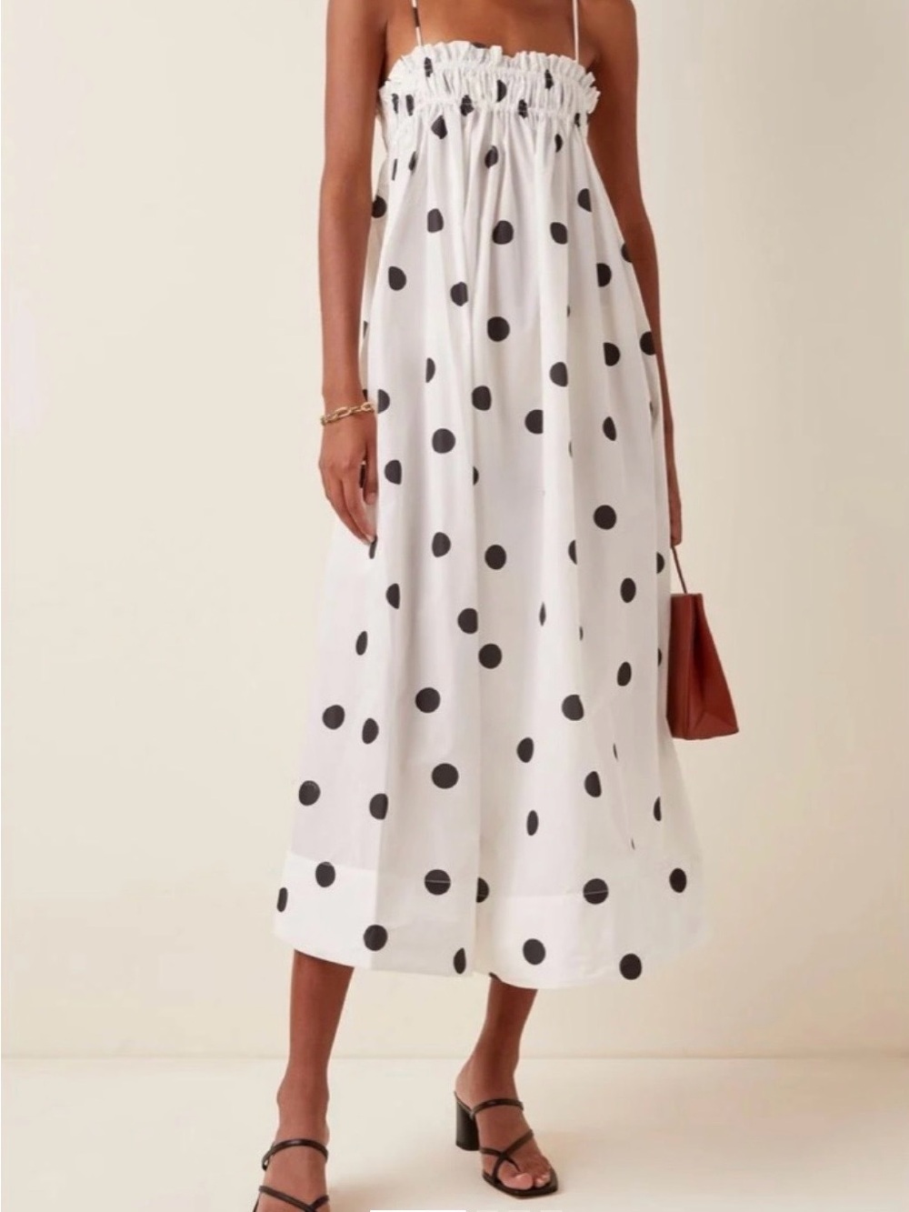 NWOT Ganni Polka Dots White Dress Size 6 (EU38) - Picture 2 of 6